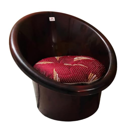 Image of Tub Chair with Complimentary Cushions Set of 02 (Rosewood, Fixed)