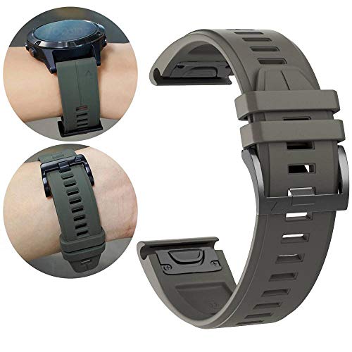 Correa de silicona 26mm Easyfit compatible con Garmin Fenix 5X Plus 7