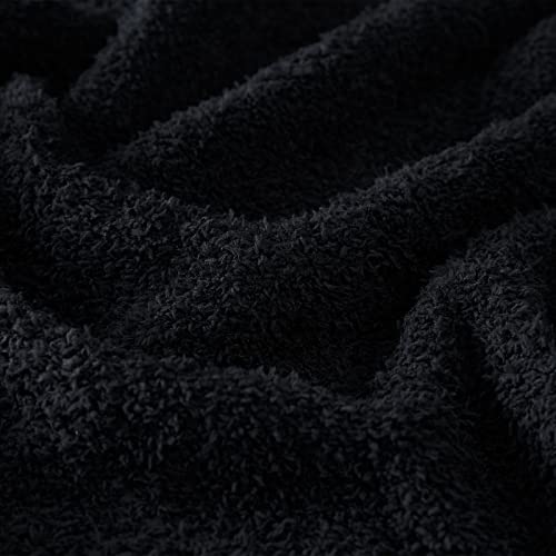 Image of CYMULA Super Soft Knit Throw Blanket Twin Size Black-Lightweight Plush Fuzzy Fluffy Warm Cozy Blankets and Throws for Sofa Bed All Season Use, 60x80 inches