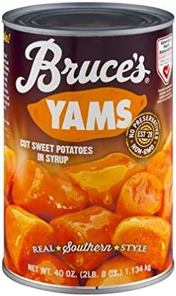 Bruce's, Yams, Cut Sweet Potatoes in Syrup,40oz Can (Pack of 2) (Choose Can Sizes Below) (40oz Can)