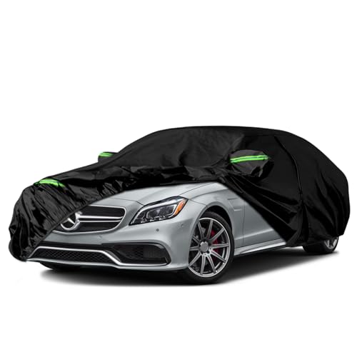 Image of Waterproof Car Covers Replace for 2004-2025 Mercedes Benz CLS 250 350 400 500 550, 6 Layers All Weather Car Cover with Zipper Door & Windproof Bands for Snow Rain Dust Hail Protection