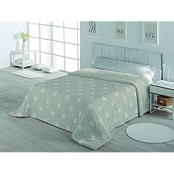 DH DHestia - Edredón Nórdico Invierno Estrellitas de Microlina Tejido Interior Borreguillo Modelo Stella (Cama 90, Beige)