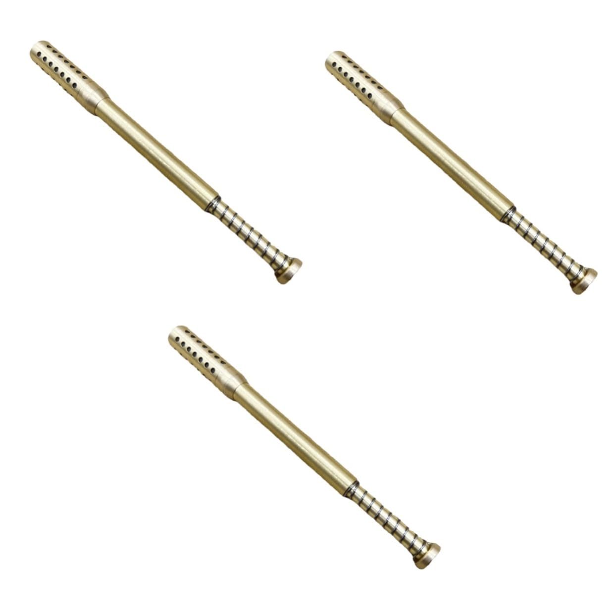 PLAFOPE 3pcs Stick Moxa Roller Stick Guasha Tool for Face Moxas Rod Facial Moxa Warm Roller Burner Holder Pure Moxa Columns Chinese Tool Moxa Rod Golden Brass