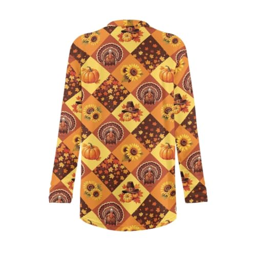 Image of Fall Maple Leaf Cardigan Sweaters for Women Long Sleeve Cardigan Soft Drape Open Front Dusters V-Neck Jackets Dressy