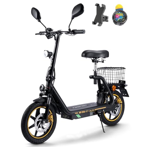 TWOFISH Patinete Electrico con Certificación EEC, Batería de 48 V y 13 Ah, Autonomía de 35 km, Neumáticos de 14 Pulgadas, 3 Modos de Velocidad, Carga de 120 kg (Negro)