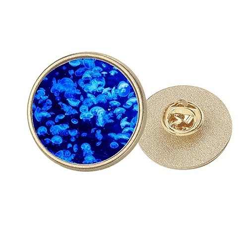 Broche méduse en métal doré Blue Science M l'artisanat du motif océan