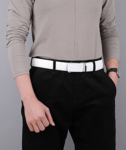 Image of Lingli Men's Belt,Ratchet Dress Belt with Automatic Buckle Brown /Black-Trim to Fit-35mm wide