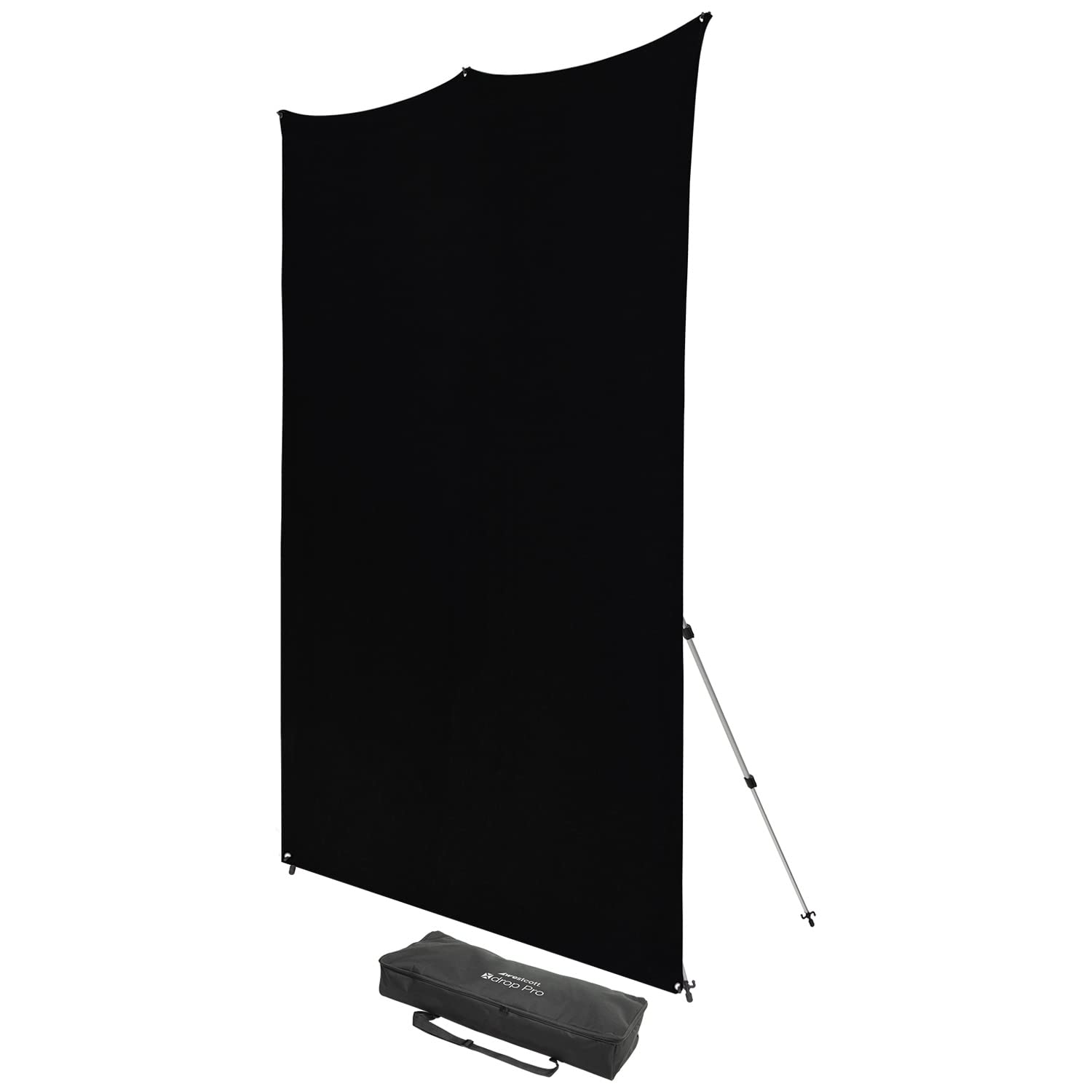 Westcott 8'x8' Black X-Drop Pro Wrinkle-Resistant Backdrop Kit - for Headshots, Portraits, Video Interviews, and Photo Booths