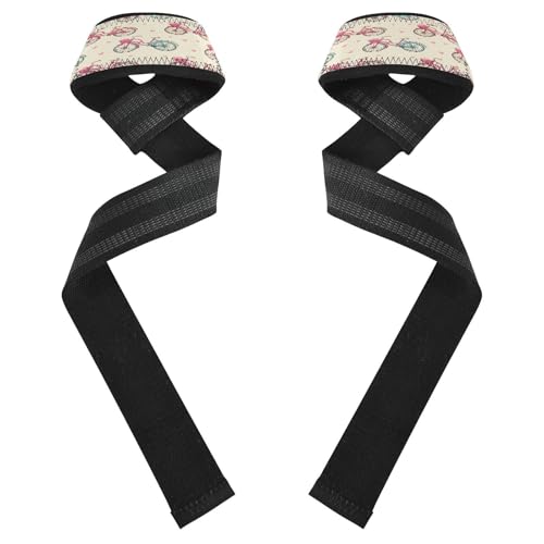 STAYTOP Vintage Bicycles Wrist Straps for Weightlifting,Lifting Straps with Neoprene Cushioned Wrist Padded and Anti-Skid Silicone for Strength Training,Bodybuilding,Deadlifting