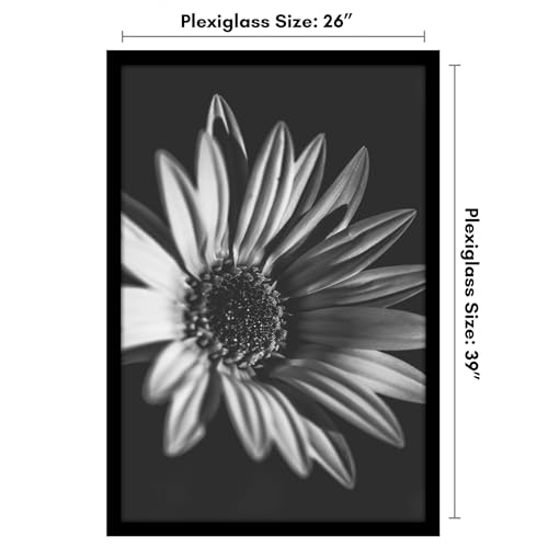 Americanflat 26x39 Poster Frame with Polished Plexiglass - Black Picture Frame - Wide Photo Frames Made of Engineered Wood for Vertical or Horizontal Wall Display - Epic Collection - Black