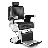 Artist hand Barber Chair Barbershop Chairs Hydraulic Recline Barber Chairs Salon Chair for Hair Stylist Tattoo Chair Barber Salon Equipment(Black1)