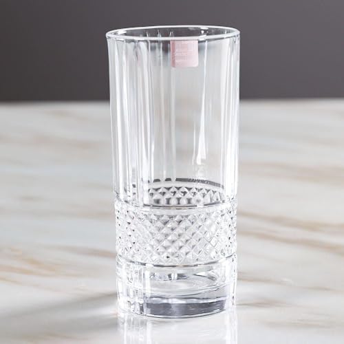 Image of Premium Crystal Water Glass Set of 6 - Highball Drinking Glasses Set for Home - Glass Set for Water Juice Shakes Mojito Cocktail Colddrinks (Classic)