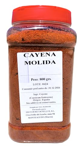 Cayena Molida 800 gr - origen españa - cayena en polvo - pelluz - cayenne