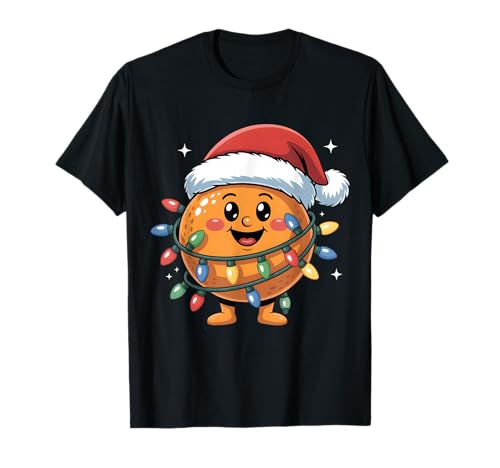 Bonito Sombrero de Papá Noel de Navidad con Frutas Naranjas para niños y niñas Camiseta