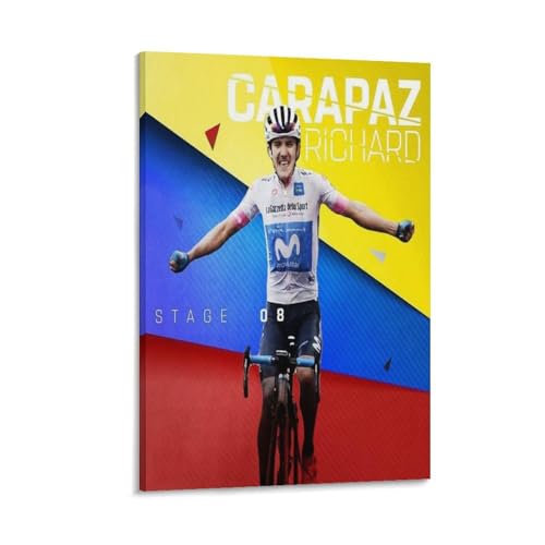 Tableau cyclisme Richard Carapaz pour décoration de salon et bureau en 50x75 cm