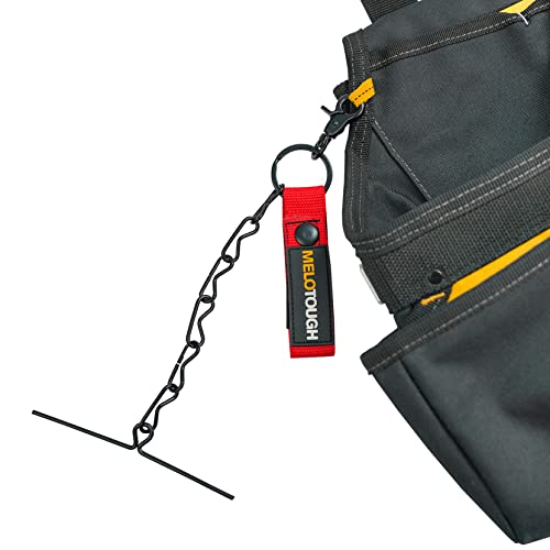 Image of MELOTOUGH 2 PCS Tape Thong for Tool Belt Waist Electricians Tape Strap Holder Chain with Keyring and trigger snap hook