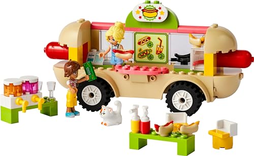 LEGO Friends Hot Dog Food Truck Toy for 4 Plus Year Old Girls, Boys & Kids, Vehicle Set with Mini-Doll Characters, Cat Figure and Kitchen Accessories, Pretend Restaurant Play, Birthday Gift 42633 LEGO Friends Hot Dog Food Truck Toy for 4 Plus Year Old Girls, Boys & Kids, Vehicle Set with Mini-Doll Characters, Cat Figure and Kitchen Accessories, Pretend Restaurant Play, Birthday Gift 42633