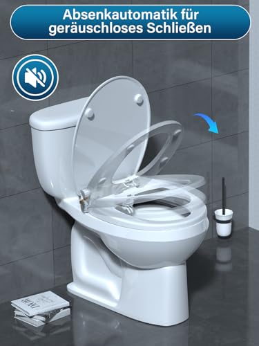 Toilet Seat Soft Close with Bidet - YEAUPE PRO Universal Oval Toilet Lid White, Non-Electric Toilet Seats with Self-Cleaning Double Nozzles, Separate Back and Female Cleaning (White Oval) miniatura 5