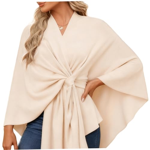 Poncho châle élégant pour femme vêtements automne hiver cape beige chic