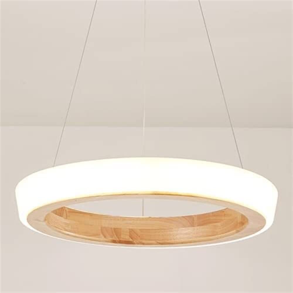 YYCHENY Chandelier Wood Drop Ceiling Lamps Wooden Ring Chandelier Pendant Light Lighting Fixture Hanging Chandelier Over Table for Living Room Kitchen Island Bedroom(Size:C)