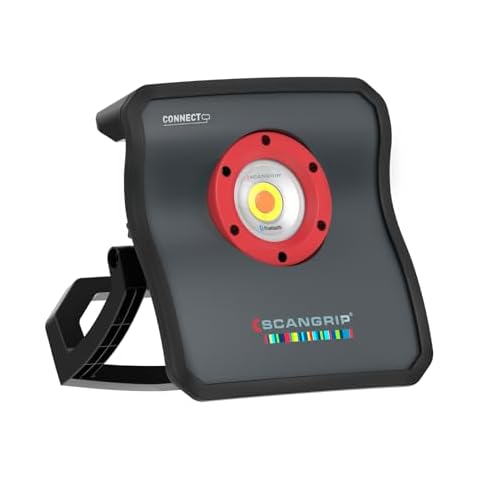 Scangrip MULTIMATCH 8 Connect 8000 Lumen, Powerful CRI+ LED Work Light, Power Tool Battery Operated, Adjustable Color Temperature, Bluetooth Light Control, Built-in Power Bank Cover