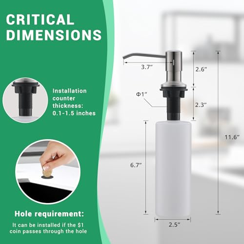 Image of Fapully 4 Hole Kitchen Sink Faucet with Soap Dispenser Brushed Nickel