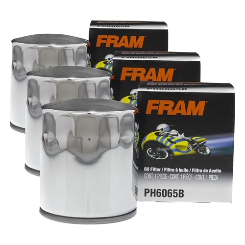 Image of FRAM Extra Guard PH6065B Replacement Oil Filter, Fits Select Harley Davidson Motorcycles (Pack of 3)