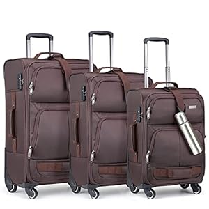Hanke 20/24/29 Inch Carry On Luggage Sets 3 Piece Softside Expandable Suitcases with Spinner Wheels Extra Large TSA Luggage Rolling Suitcase for Travel Nestable Storage.