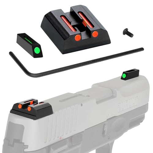 No-Tritium Fiber Optic Sights for Taurus G2C,G2S,G3 w/o,PT111 G2,PT140 G2,740,709,TX22 Taurus G2S Sights Red Green Dot Sights for Handguns Pistols with Assembly Tools (Front Green+Rear Red)