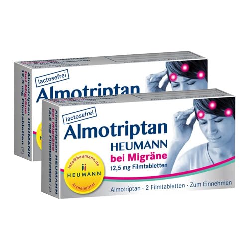 Doppelpack Set mit ALMOTRIPTAN Heumann bei Migräne 12,5 mg Filmtabl. (2x2 St)