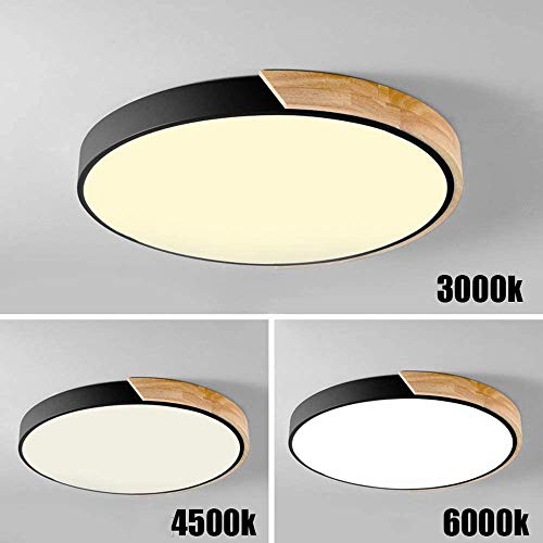 Lámpara de techo de montaje empotrado simple con diseño plano de madera creativa 4