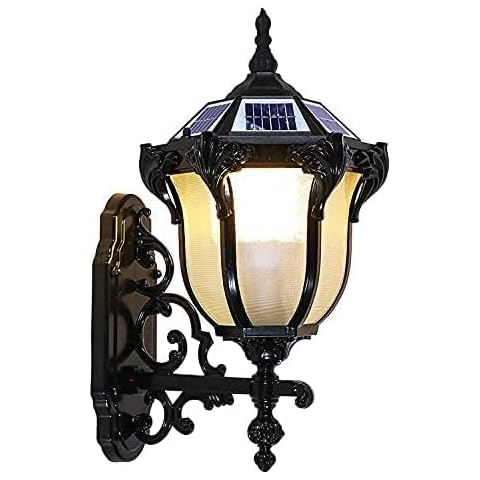 Victorian Coach Lantern Wall Sconce Solar Outdoor Wall Lamp Dusk To Dawn Remote Control Warm Cold Neutral Light E27 Mains Powered Aluminum Outdoor Waterproof Courtyard Lamp Cover