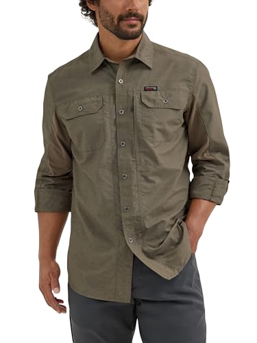 ATG by Wrangler Men's Long Sleeve Mixed Material Shirt