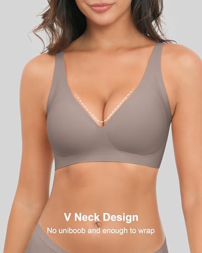  Xcutting Wireless Push Up Bra for Women Seaming Plunge Bralette Comfort Supportive Full Coverage
| Xcutting Deep V Bra 