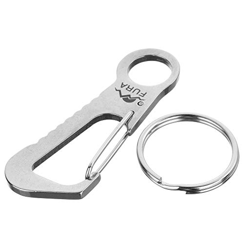 Chaveiro, Andoer Porta-chaves multifunções de aço inoxidável Porta-chaves mosquetão porta-chaves por