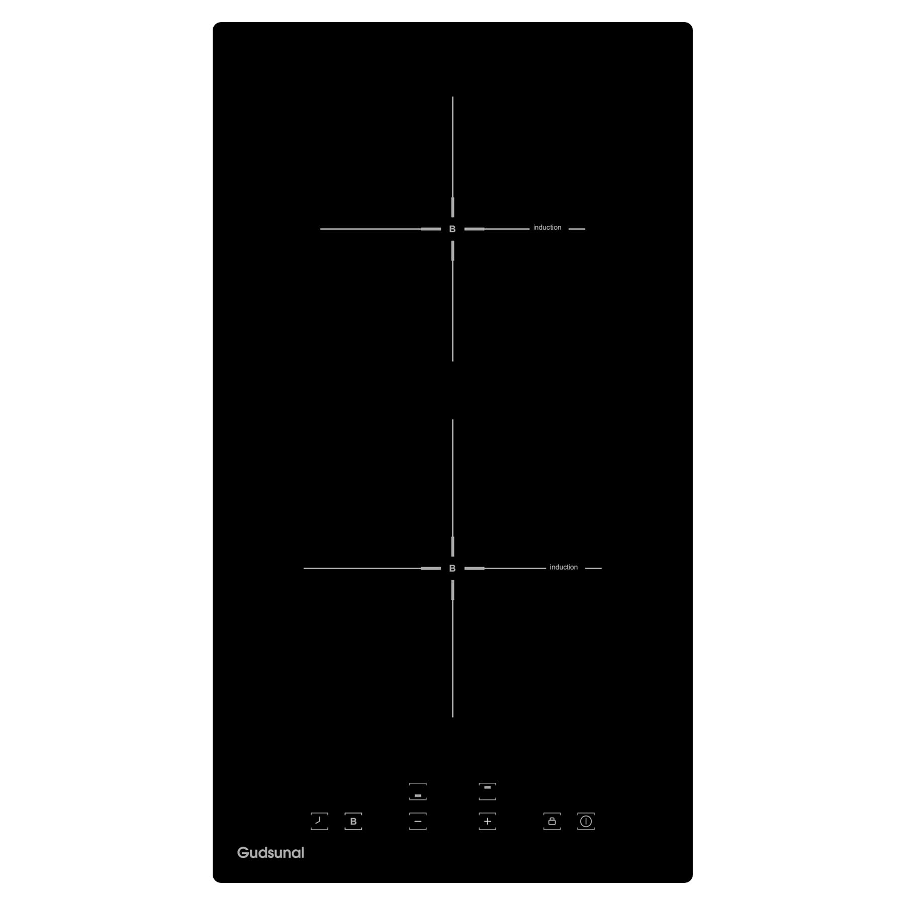 Placa de Inducción de 2 Zonas Empotrable, 3600 W, Calefacción de Baja Potencia, Booster, 9 Niveles de Potencia, Temporizador, Apagado Automático