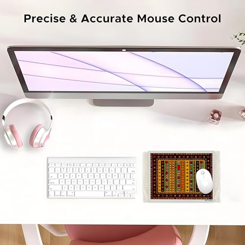 Image of Ant Esports Vintage Mouse Pad 260x210mm -Tribal Ndebele Design, Non-Slip Rubber Base, Anti-Fray Stitched Edges, Smooth Surface for Precise Control, Colourful Geometric Pattern, Office & Home Use