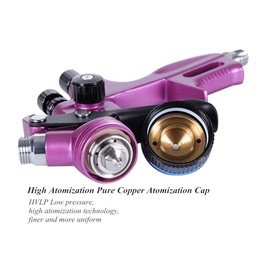 Image of 1.3mm HVLP Automotive Paint Gun, High-Atomization Pneumatic Sprayer for Car Clear Coat & Basecoat, Professional Gravity Feed Spray Gun for Furniture & Woodwork Finishing