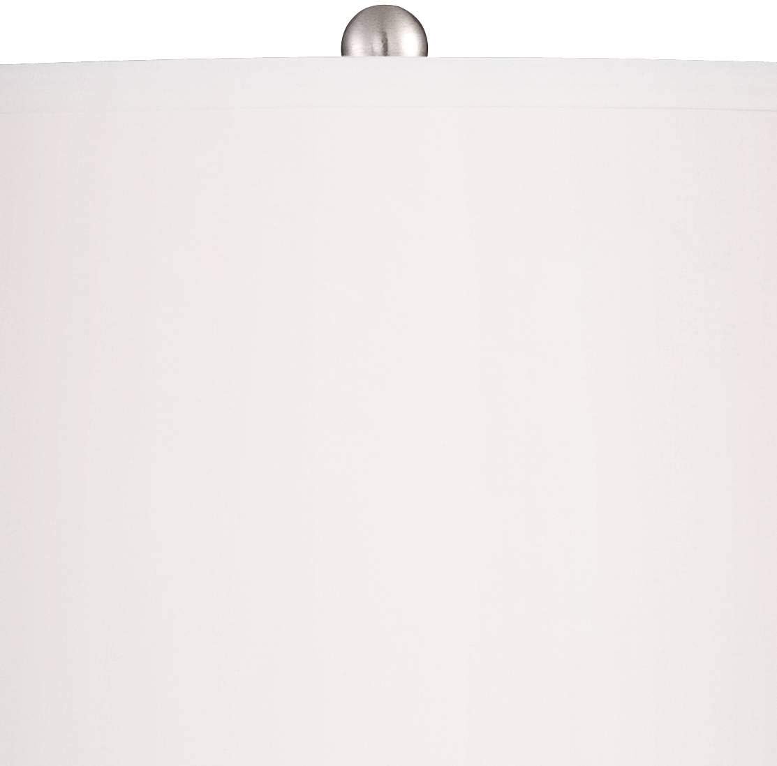 360 Lighting Stella Coastal Modern Table Lamps 30" Tall Set of 2 Fluted Blue Glass White Drum Shade Decor for Living Room Bedroom Beach House Bedside Nightstand Home Office