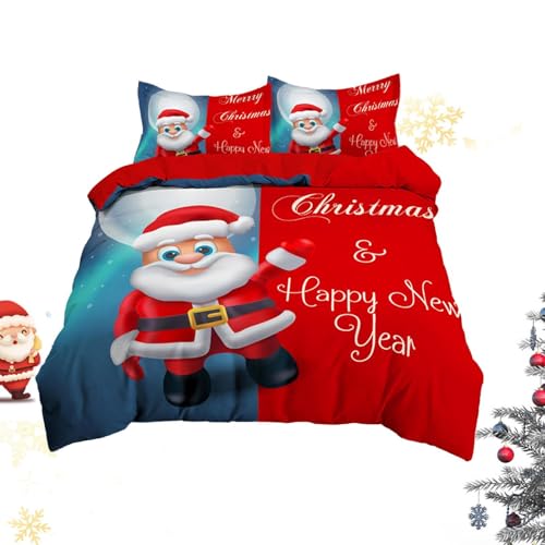 Christmas Bedding Set, King Red Christmas Printed Bedding, cozy king Christmas comforter, winter comforter set king, holiday com