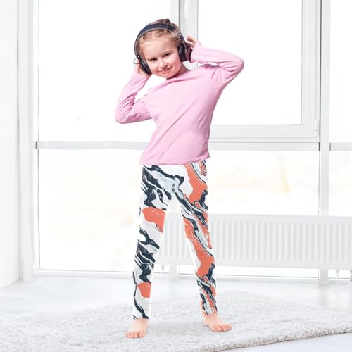 Marble Colorful Girls Casual Leggings for Kids Printed Long Pant Bottoms Stretch and Soft4