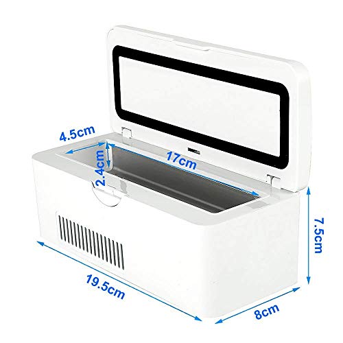 Image of Maxbell Portable Mini Medicine 0 to 8 Degree Freezer Insulin Cooling Travel Car Refrigerator for Diabetic Patient 9 Hours Standby (White)