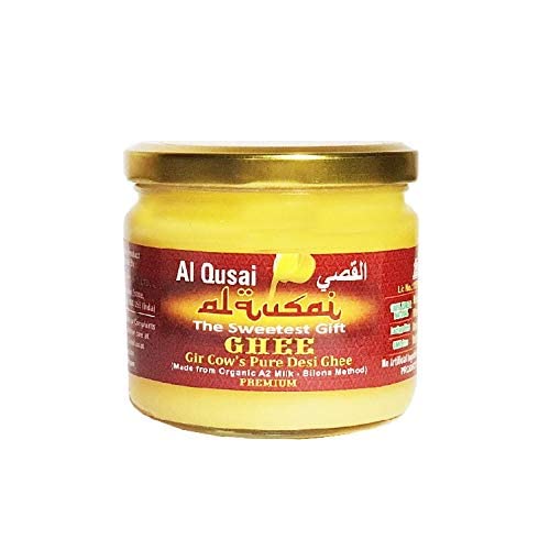 Al Qusai Gir Cows Pure Desi Ghee (A2 Milk-Bilona Method) (226g) 250ml Glass Bottle (B0BFX1CNDD) Amazon Price History, Amazon Price Tracker