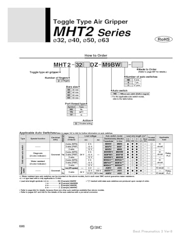 Vérin pneumatique MHT2-32D pour blocage de pièces en usine