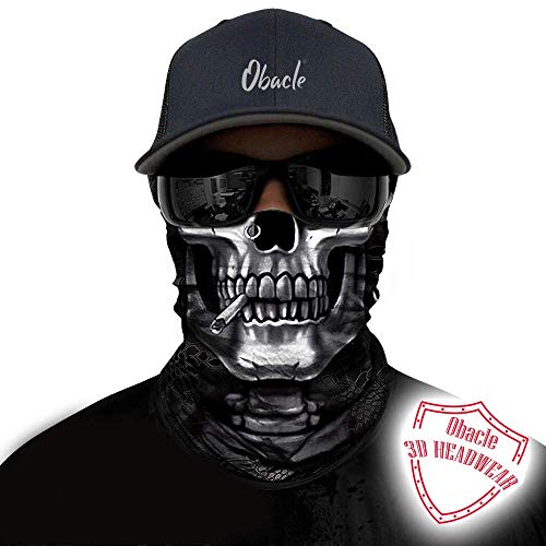 Image of Obacle Skull Face Mask Half for Dust Wind UV Sun Protection Seamless 3D Tube Mask Bandana for Men Women Durable Thin Breathable Skeleton Mask Motorcycle Riding Biker Fishing Cycling Sports Festival