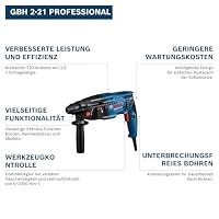 Bosch Professional Bohrhammer GBH 2-21 (mit SDS pPus, inkl. Zusatzhandgriff, Maschinentuch, Tiefenanschlag, Handwerkoffer) Battery Powered – Ansicht 2