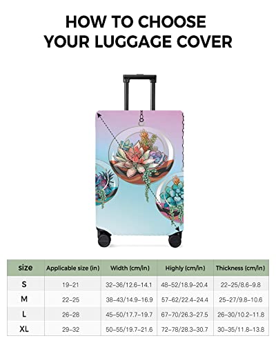 Travel Luggage Cover Large Suitcase Cover Fit for 26-28 Inch Luggage Luggage Protector Suitcase Cover Scratchproof Cactus in The Glass Ball Green Ombre Luggage Cover Protector for Suitcase3