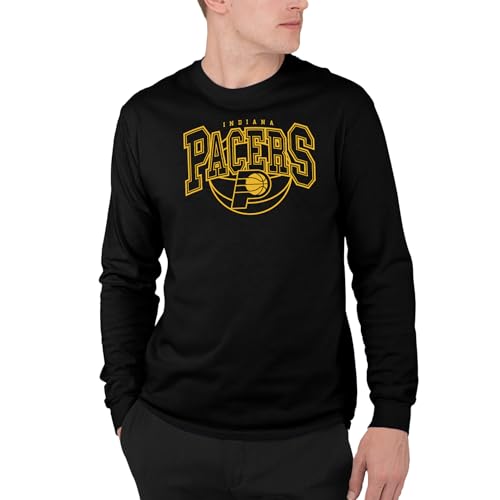 Junk Food NBA - Indiana Pacers Monochromatic Arch Adult LS T-Shirt Black
