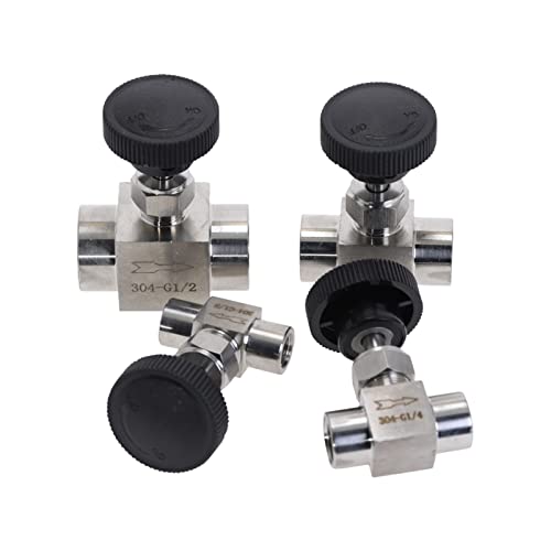Válvula de aguja de acero inoxidable de 1/8" con rosca interna hembra igual para gas y aceite 6