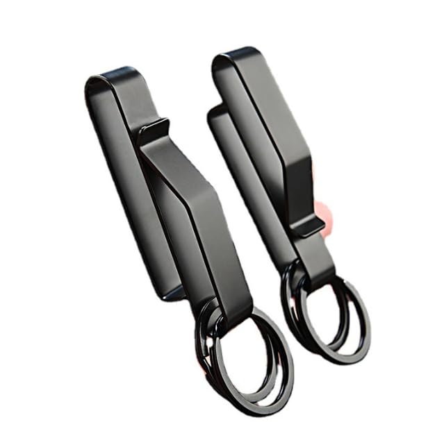 Vellichor Europe Heavy Duty Belt Key Holder - Tactical Stealth Key Rings for Duty Belts, Detachable Key Connection - Stainless Steel, Black Coating - Fits Handbags, Backpacks - Durable and Portable